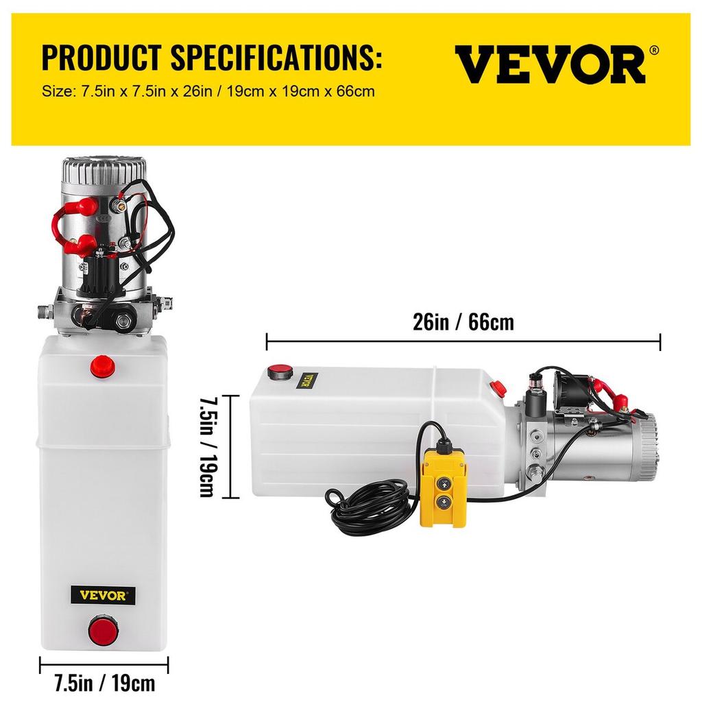 Hydraulic Power Unit 12V Hydraulic Motor Hydraulic Pump, Dump Trailer Hydraulic Pump Hydraulic Power Pack