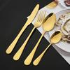 24Pcs Western Black Dinnerware Stainless Steel Cutlery Set Knife Fork Spoon Dinner Flatware Set Kitchen Silverware Tableware