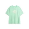 Li Ning Sports Lifestyle Series Logo Letter Round Neck Pullover Loose Short Sleeve Drop Shoulder T-Shirt Men T-Shirt Cool-Green AHSU303-5