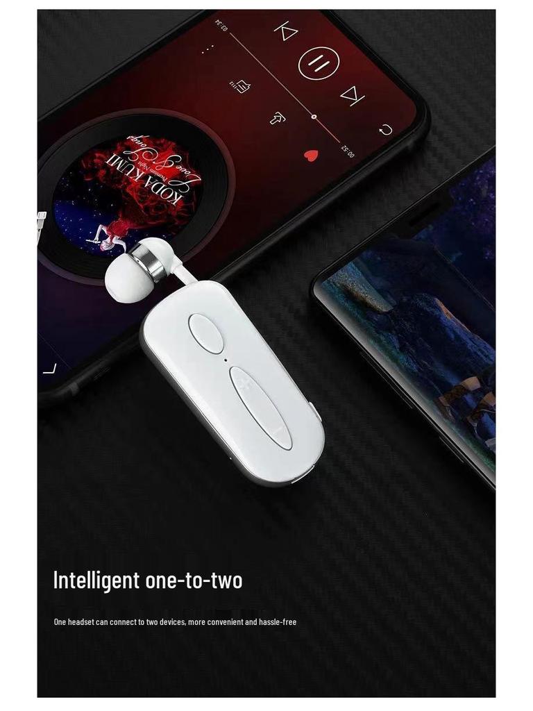 Model K36 Bluetooth Business Sports Headset with Retractable Cord and Call Vibration Alerts