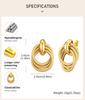 Geometric Inlocked Circle Twist Statement Earring Waterproof Chunky Jewelry