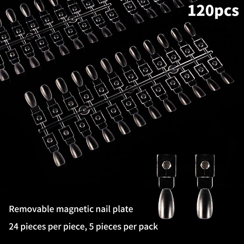 120pcs Magnetic Nail Absorbing Nail Plate Color Test Display Board for Nail Art Practice Swatch Organizer for Salon and DIY Manicure