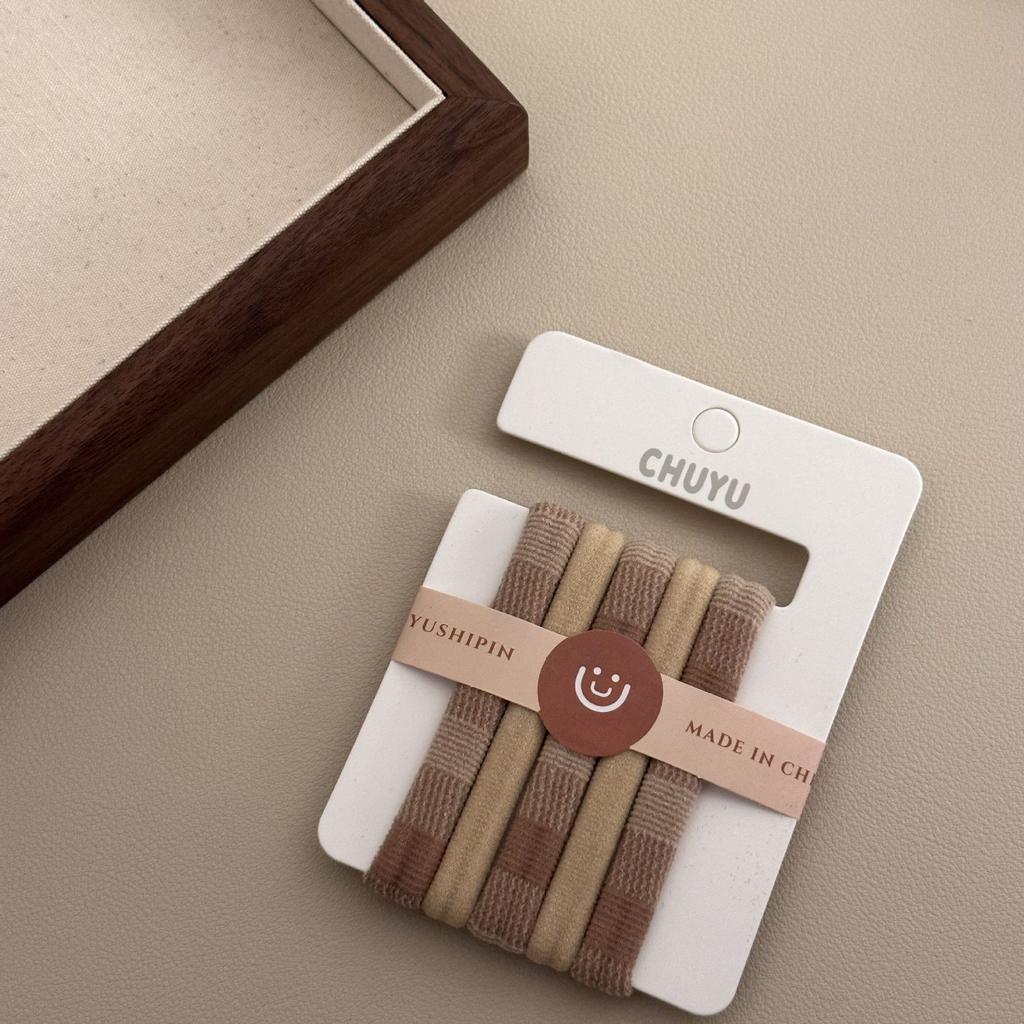 5 Hair Bands, High-elasticity Rubber Bands, Thick Hair Ties for Adults and Simple Hair Ties for Women