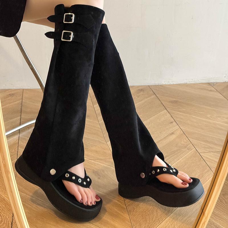 Mode Frühling und Herbst Neue Zehenfreie Damenstiefel 2025 Mode Outdoor Kreative Damen Kurzstiefel Koreanisches Design Damen Sandalen