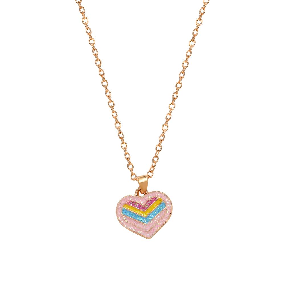 Small Pendant Jewelry Candy Ice Cream Rainbow Cloud Star Heart Flower BFF Joy Babe Charm Necklace Choker For Kids Girls Boy Gift