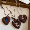 Resin Round Glass Beads Beaded Love Necklace Niche Design Sweater Chain Item Decoration