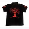 Camiseta Polo Roja Bordada DRIPX Camiseta Y2K HipHop Retro Cabeza de Calabaza Letra Bordada Top Oversized de Manga Corta