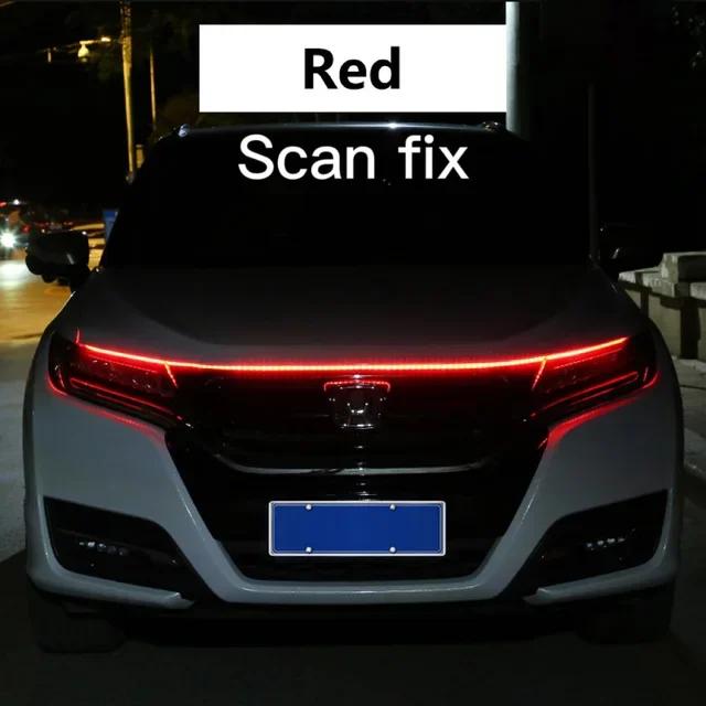 LED Daytime Running Light Scan Starting Car Hood Decorative Lights DRL Auto Engine Hood Guide Decorative Ambient Lamp 12V