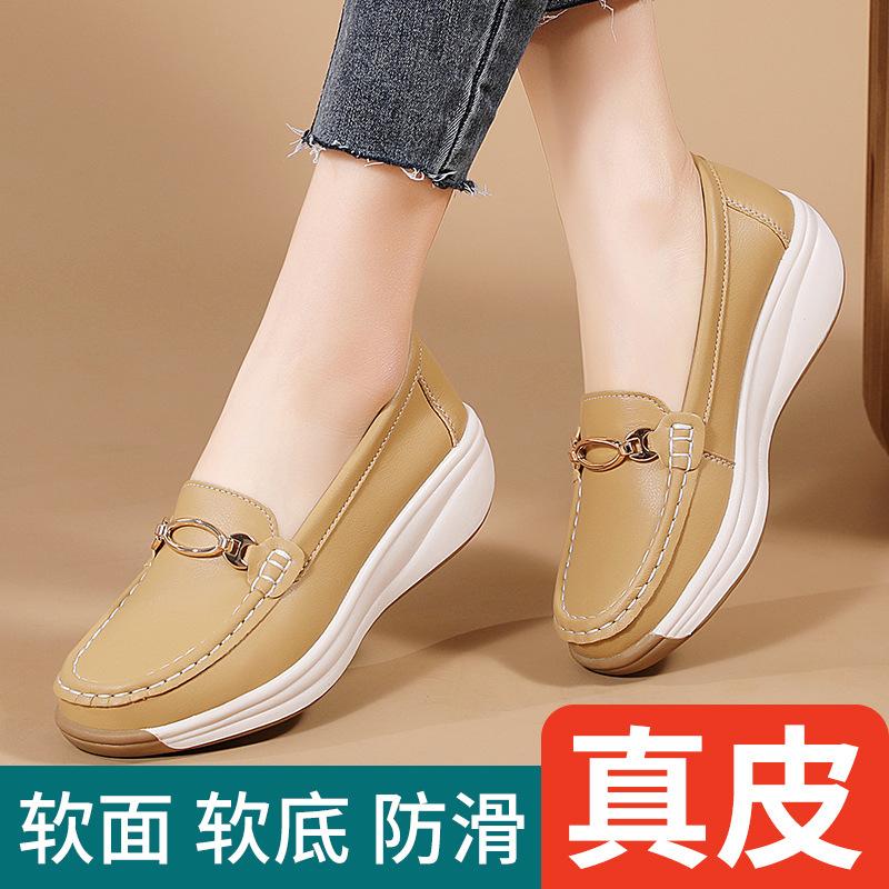 Spring loafer single shoes women's platform casual shoes women's middle-aged casual shoes women's shoes