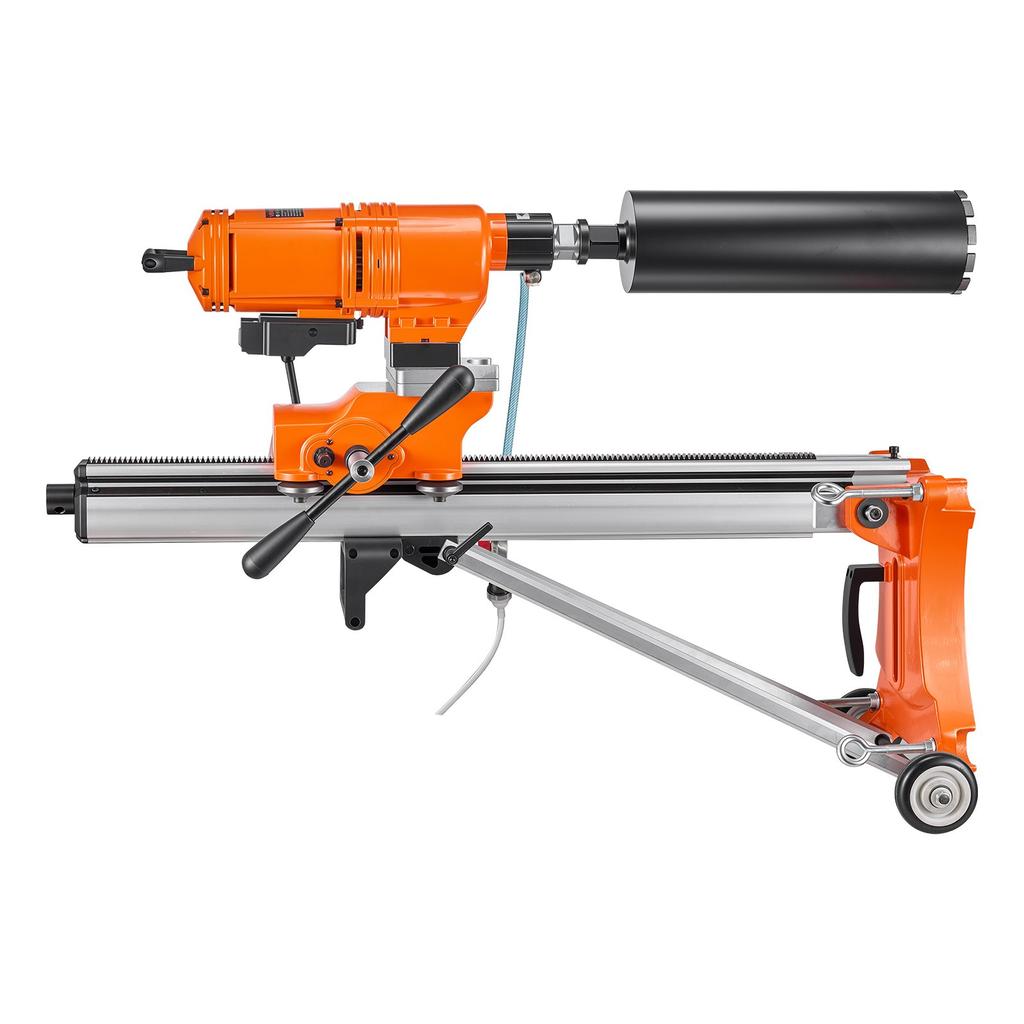 VEVOR Diamond Core Drilling Machine, Dry/Wet Concrete Core Drill Rig with 127mm Wet Drill Bit, Tiltable Stand & Wheeled Base