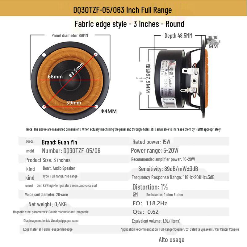 HiFi Compact 4-Inch Full-Range Speaker - Premium 2-Inch To 5-Inch Mini Sound Loudspeaker.