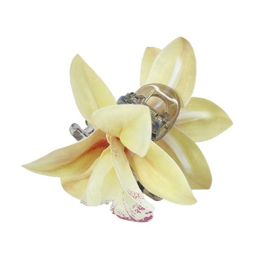 Hairpin Soft Fabric Flower Hairpin Realistic Orchid Design Lightweight Decorative Hair Clip