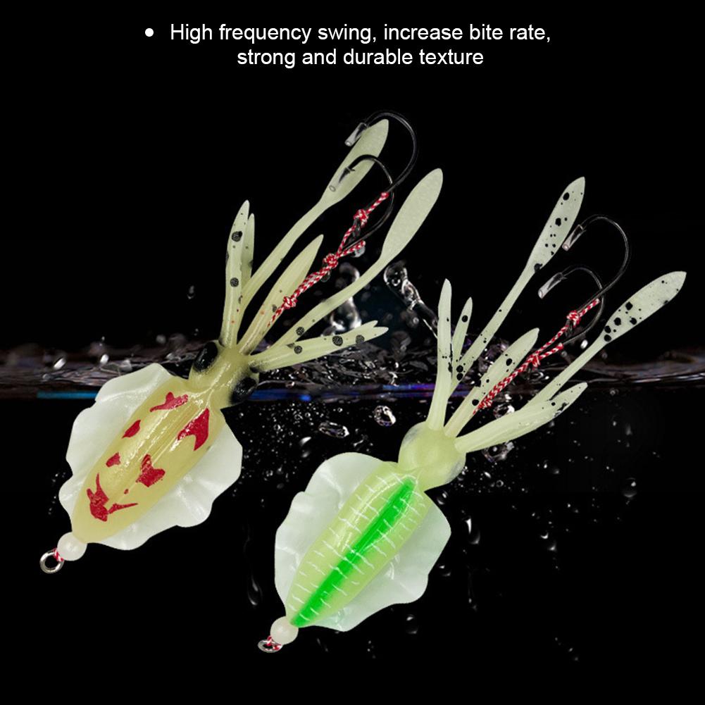 1PC 10/12/15CM Simulated Squid Lure Bait With Double Hook Sea Fishing Luminous Fake Bait Fishing Supplies