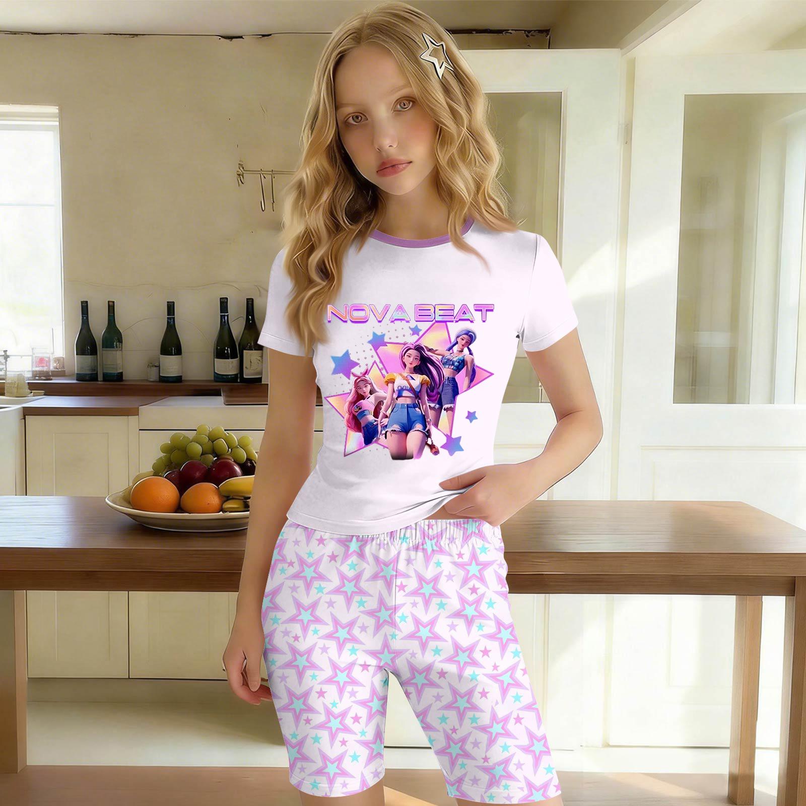 

Infant Newborn Baby Girls Boys Print T-shirt+Pants Print Outfits Set 110