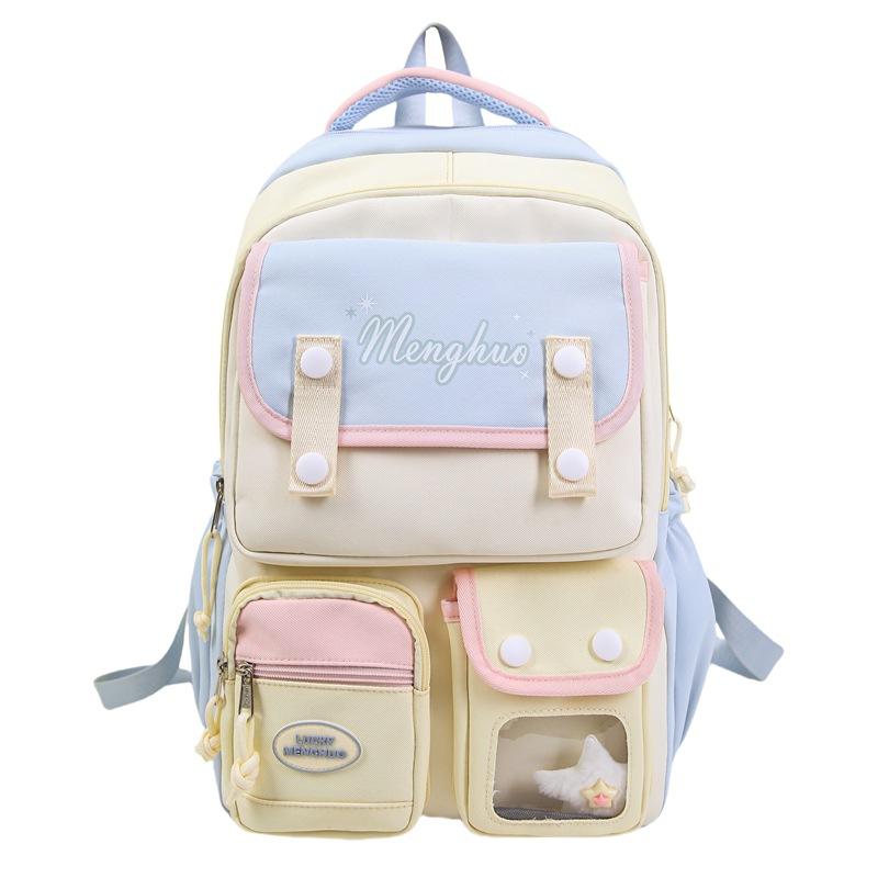 Schoolbag New Contrasting Color Schoolbag Female Junior and High School Students Large-capacity Backpack Primary School Students 3rd To 1st Grade