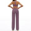 European-American Yoga Set: Brushed Wide-Leg Sportswear for Running & Fitness