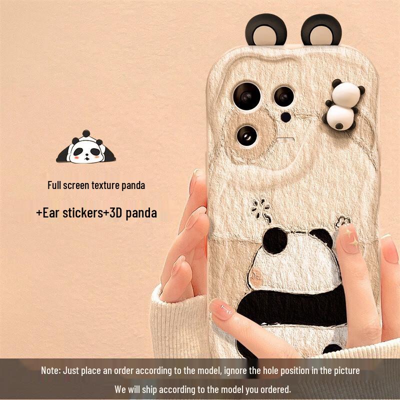 Fumade Cute Panda 3D Silicone Phone Case for Xiaomi 14 Pro