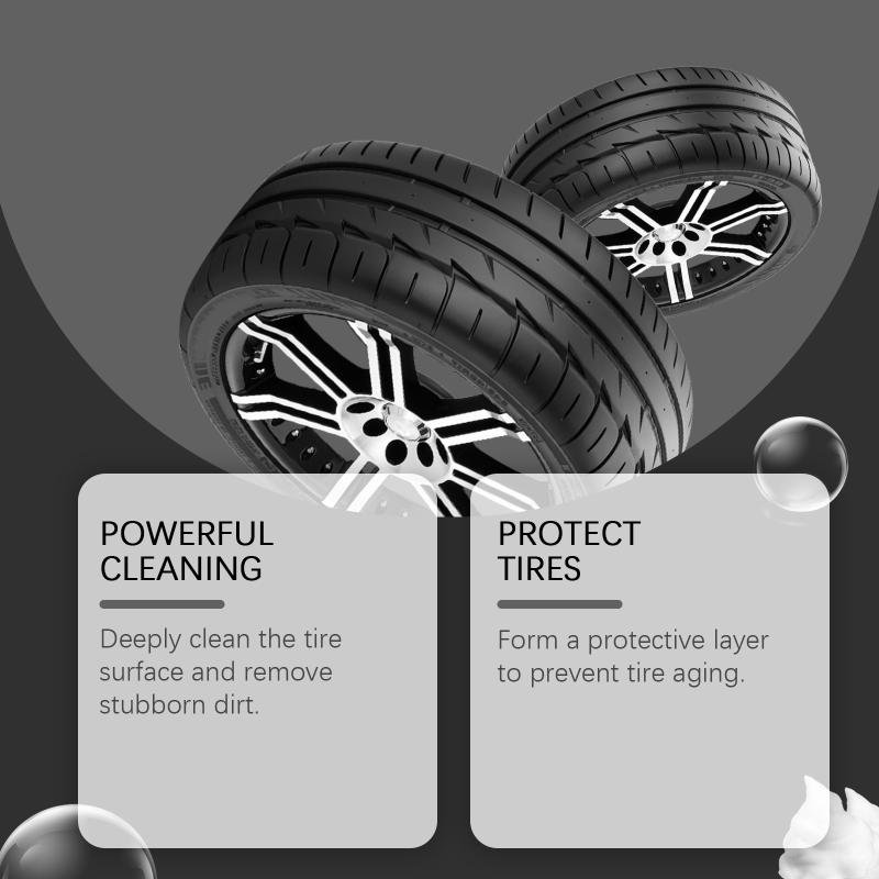 Car Tire Foam Cleaner Spray - Deep Cleaning & Shine, Rich Foam Formula, Helps Prevent Tire Aging, Long-Lasting Gloss (120Ml)