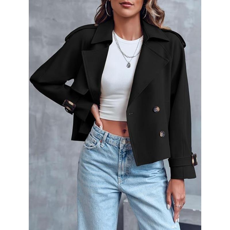 Trench da Donna Corto Doppiopetto Capospalla Casual
