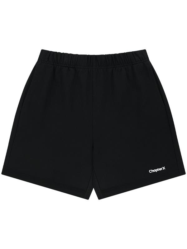 Chaebteoegseu Basic Washed Cotton Snug Sweat Shorts (Black)
