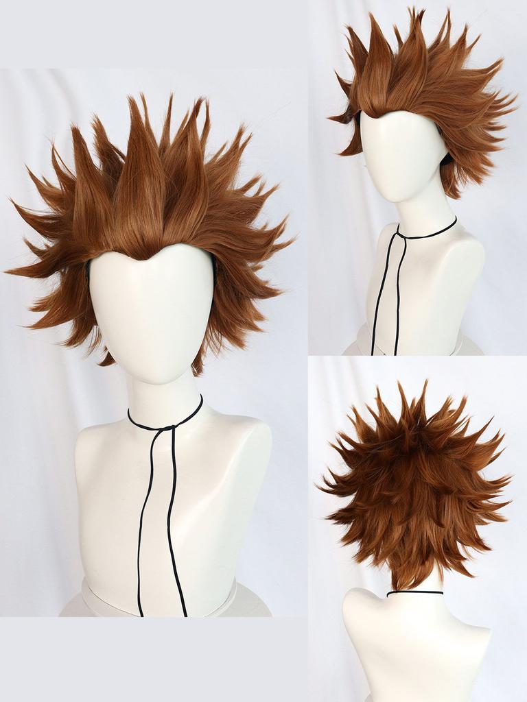 Synthetic Universal Anime Cosplay Wigs, Heat Resistant Wigs, Spiky Layered Short Straight Hair Wigs for Party Halloween Wig