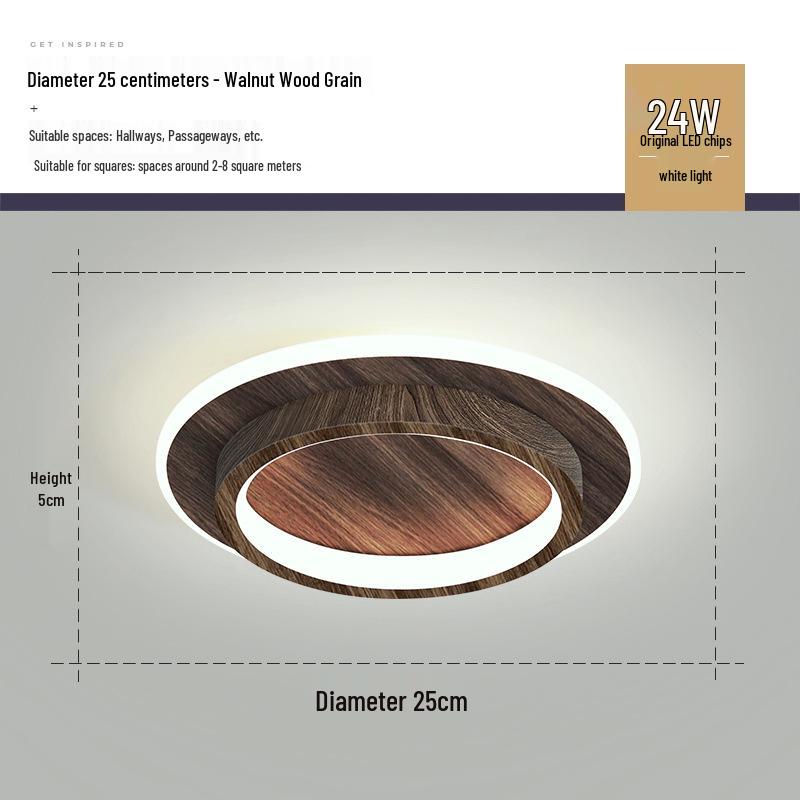 Nordische minimalistische Deckenleuchte für Flure, Eingänge, Balkone und Garderoben - Schwarz-Weiß-Design.