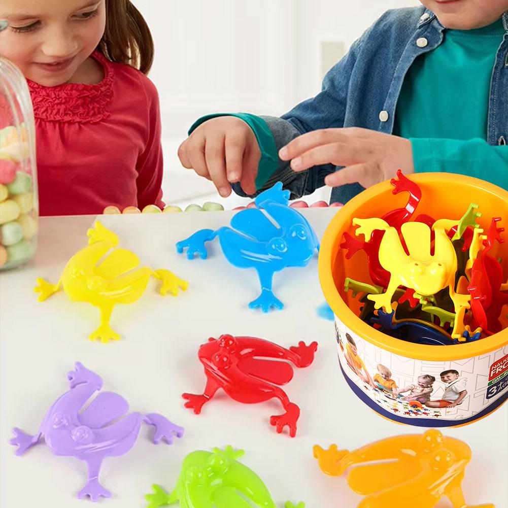 1-12Pcs Jumping Frog Bounce Fidget Toys For Kids Novelty Assorted Stress Reliever Toys For Children Birthday Gift Party Favor