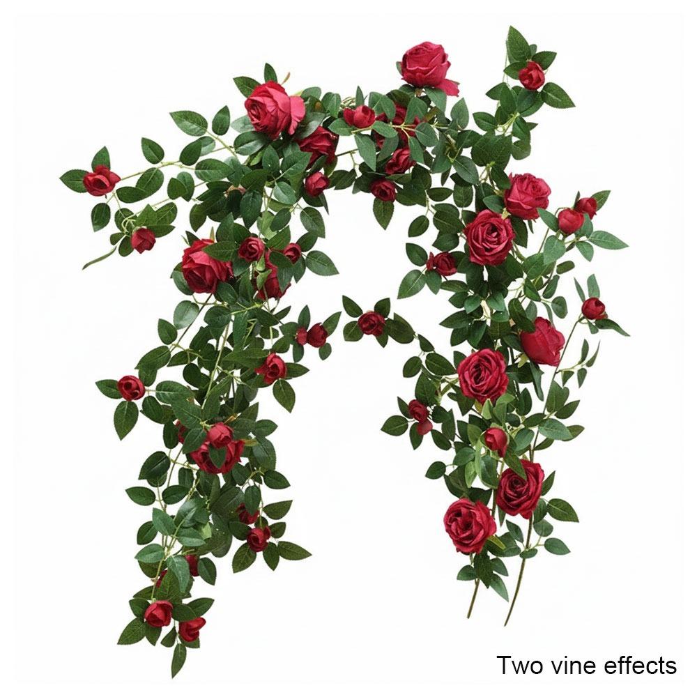 Multicolor Artificial Rose Vine Green Leaves Fake Flower Vines Rose Silulation Flower  Home Decor