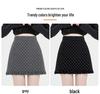 Women's Slim Fit Wool Polka Dot Ruffle Mini Skirt - High Waist, Casual Autumn/Winter A-line