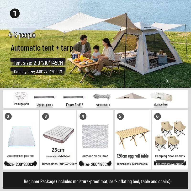 TAN XIAN ZHE Explorer Camping Tent with Extended Awning
