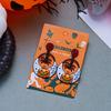 Halloween Party Earrings, Stud Top Drop Pair with Enamel Style Finish for Photo Looks, Fall Gatherings, and Dress Up