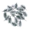20Pcs Artificial White Flocking Plants Pine Branches Christmas Tree Decoration Festive Wedding DIY Bouquet Home Party Ornaments
