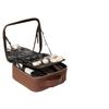 Rownyeon Large Capacity Professional Makeup Box with Mirror Portable Makeup Box Popular Makeup Box with Mirror Cosmetic Storage Box Divider Makeup