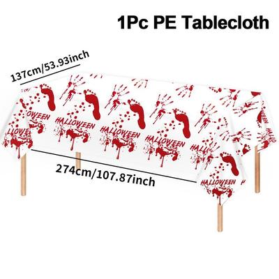 Plastic Halloween Tablecloth Pumpkin Ghost Table Decoration Spooky Bat Tablecloth Bronzing Ghost Decoration Tablecloths