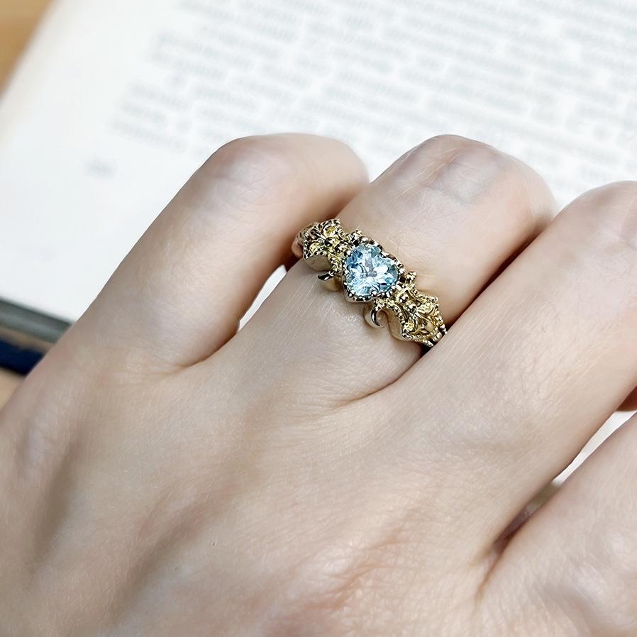 S925 Sterling Silver Gold-Plated Diamond Ring - Niche Retro High-End Cold Style Jewelry