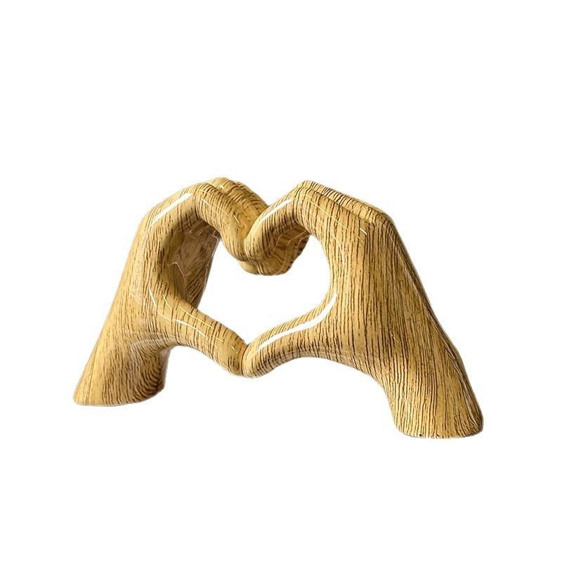 Creative Graffiti Heart Hand Statue Resin Colorful Love Gesture Figurines Modern Stylish Home Living Room Desktop Decoration