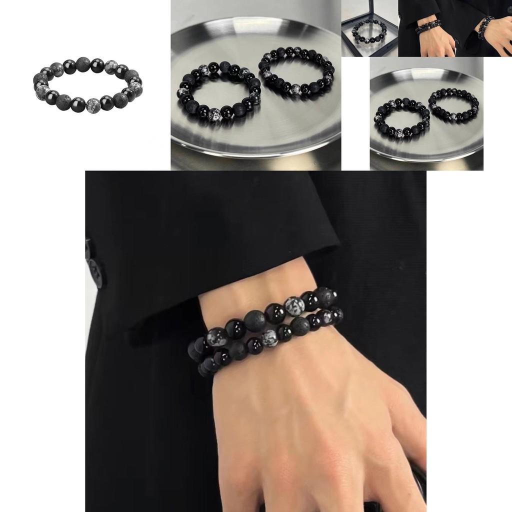 Premium Quality Obsidian Beads Dark Theme Bracelet For Couples And Travel Gifts