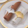 10pcs Metal Ginkgo Leaf Napkin Rings Elegant Decorative Napkin Holders for Dinner Parties Weddings and Holiday Table Settings