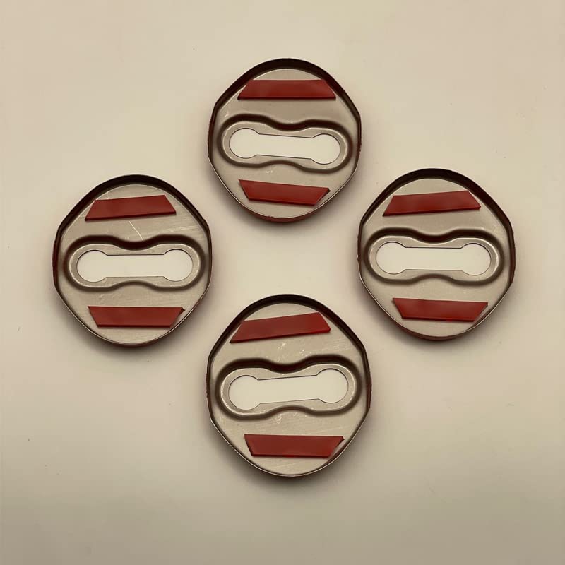 TADOKAPATU 4-Piece Stainless Steel Striker Door Lock Cover Set for New Mitsubishi Outlander (Blue) - Easy Installation