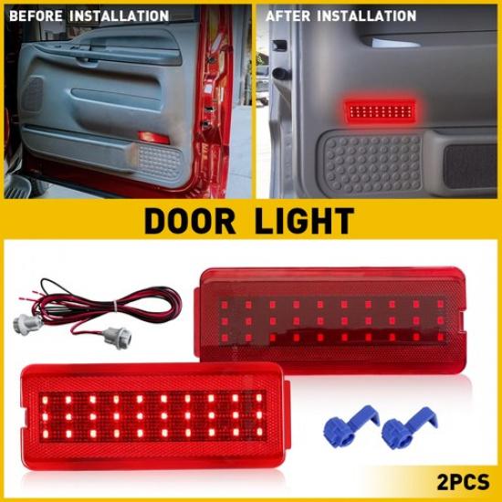 

[RED] Interior Light Door Panel Lamp LED Set Pair For 2000-2005 Ford Excursion