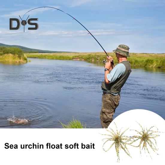 2 Bucăți 6.88CM/1.7G Momeală Moale Arici de Mare cu Fuste de Înot Colorate Atracție Artificială Accesorii Pescuit Bass Walleye Păstrăv Apă Sărată Apă Dulce