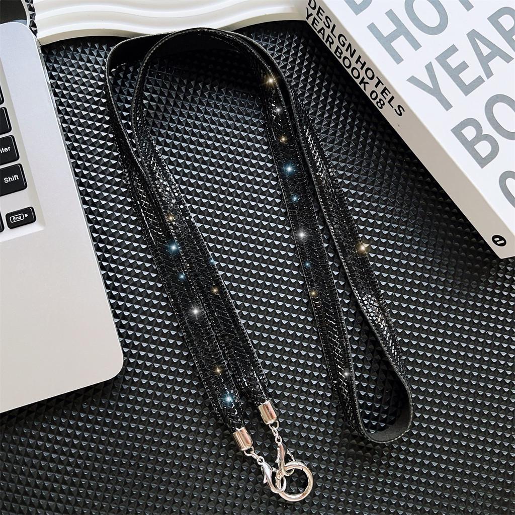 Water Diamond Phone Lanyard With Pvc Wide Strap For Girls And Women