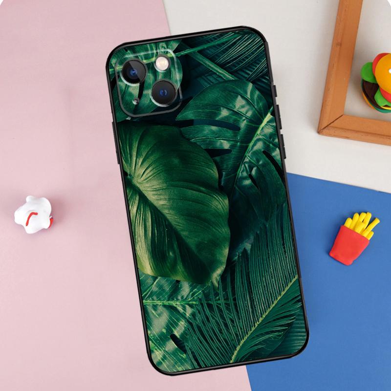 Tropical Leaves Phone Case For iPhone 16 Pro Max 11 12 13 14 15 Pro Max Mini 16e 15 16 Plus XR Cover Shell