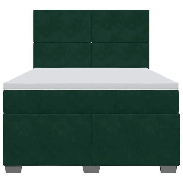 Maison Exclusive - Sommier à lattes de lit et matelas Vert foncé 160x200cm Velours