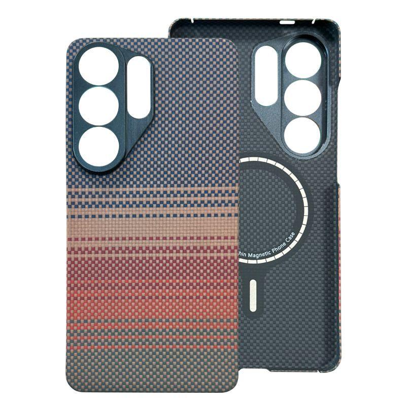 Etui Magnetyczne z Prawdziwego Włókna Węglowego i Aramidowego Dla Samsung Galaxy S24 Ultra S24u Etui Magnesy Magsafe Obudowa