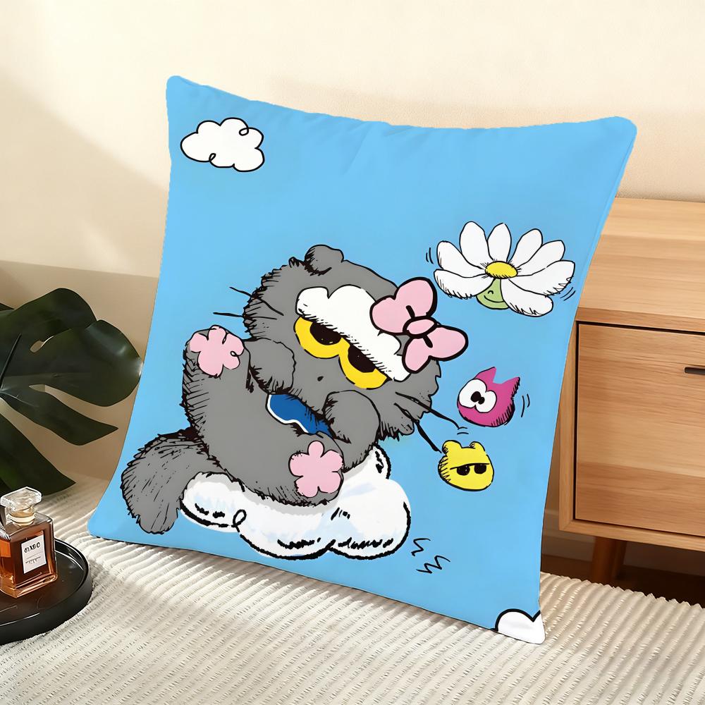 Cute Cat Cushion Cover Soft Short Plush Pillow Cover Smooth Cozy Texture Aesthetic Cushion Case Home Decor