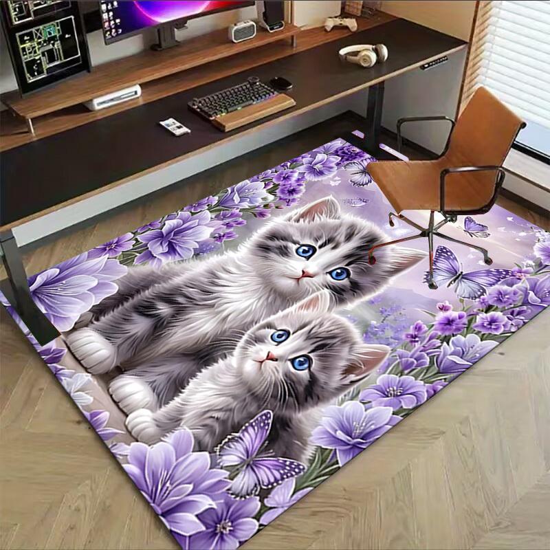 1 Pezzo Gattini Fiori Extra Large Antiscivolo Tappeto per Pavimento, Ufficio, Famiglia, Camera da Letto, Studio - Tappeto Grande AreaJ0388