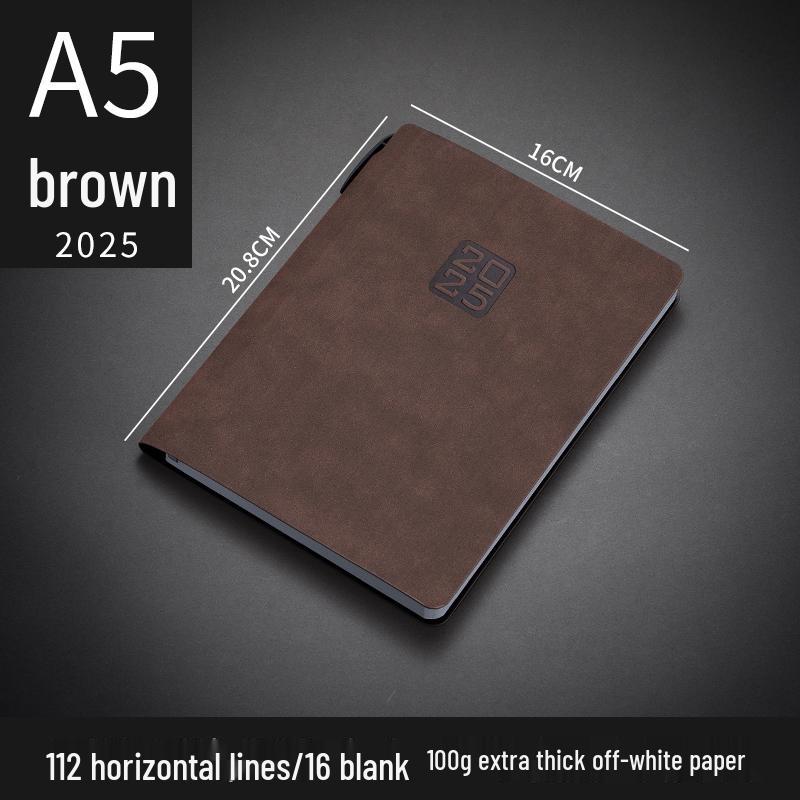 Customizable Sheepskin Notebook with Pen & Free Engraving - Company Logo 2025 Diary, A6/A5/B