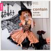 Halloween Kostüm für Erwachsene Hexenkostüm Maskenball Cosplay Show Kostüm Kürbishexe Kostüm Cosplay Kleid