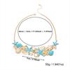 Imitation Pearl Blue Enamel Starfish Shell Coral Necklace Bracelet Set For Women Men Summer Sea Animal Beach Party Jewelry Set